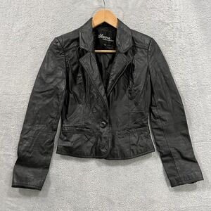 Wilsons‎ Leather Jacket Womens 6 Slim Fit Moto Biker Punk Grunge VTG 90s